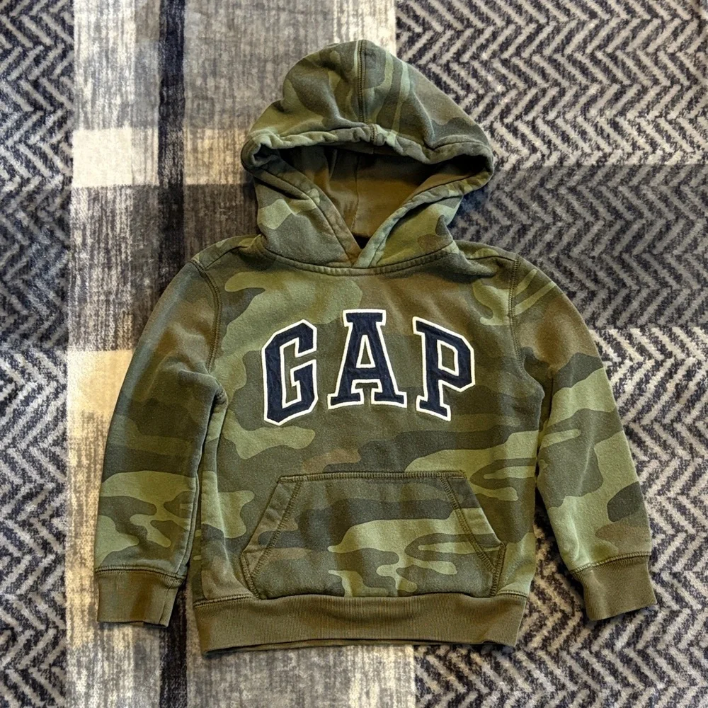 GAP Kids Green Camouflage Hoodie